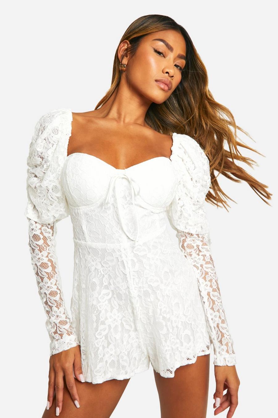 White Lace Playsuit image number 1