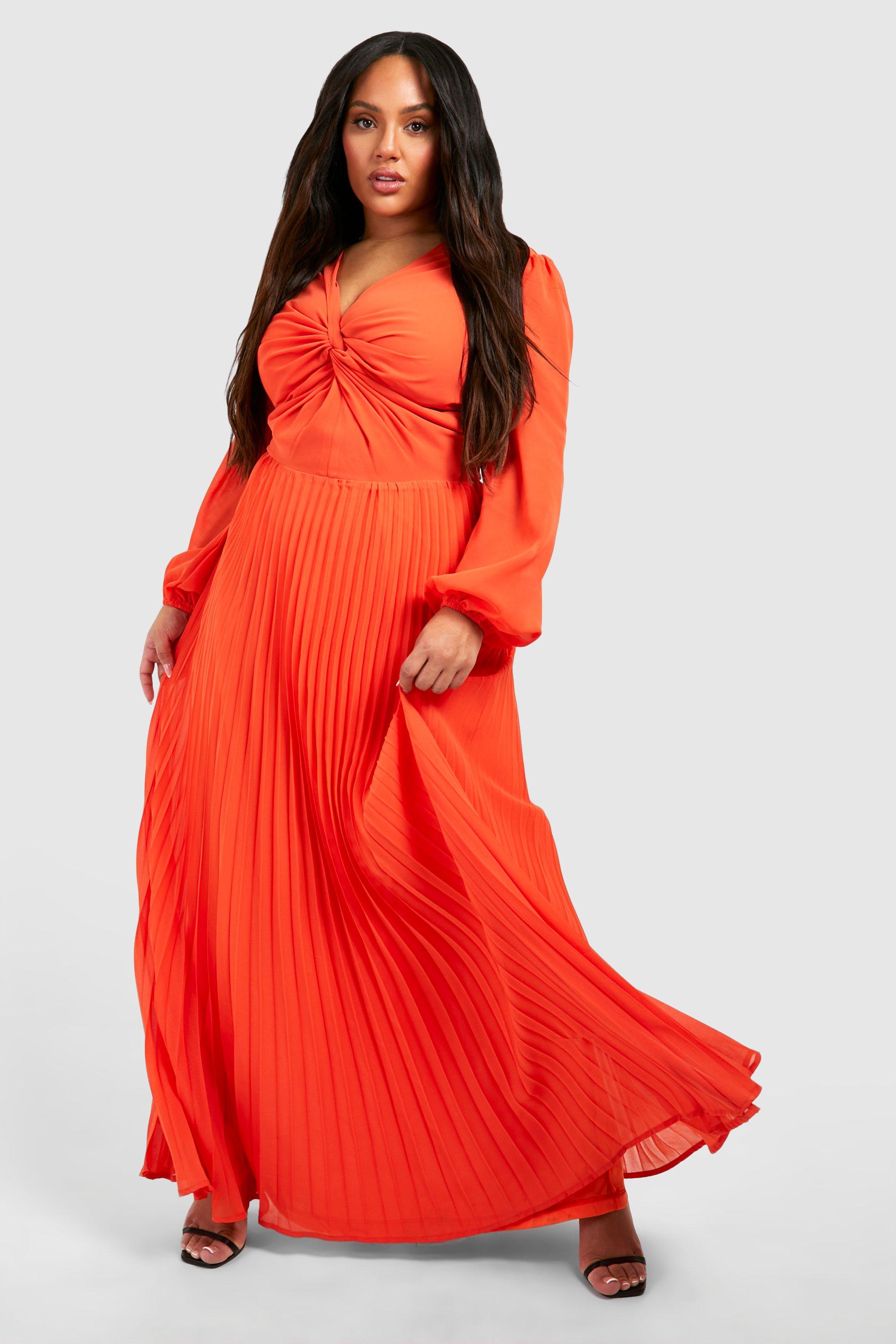 Plus Chiffon Twist Front Maxi Dress