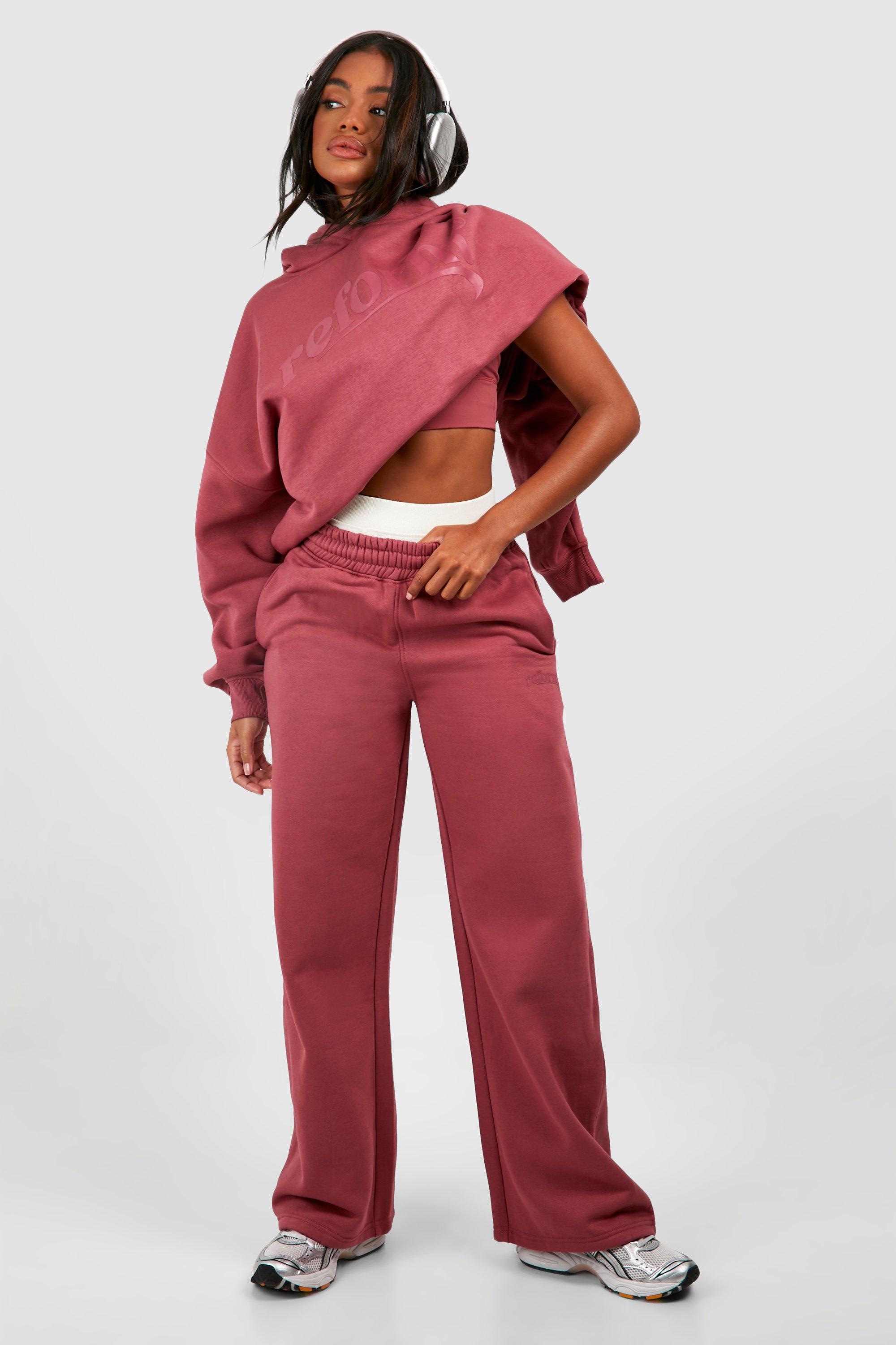 Boohoo pink online sweatpants