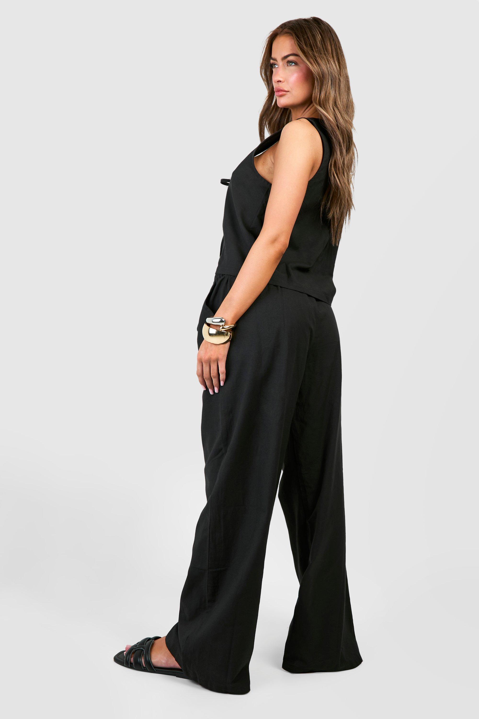 Tie front linen pants store
