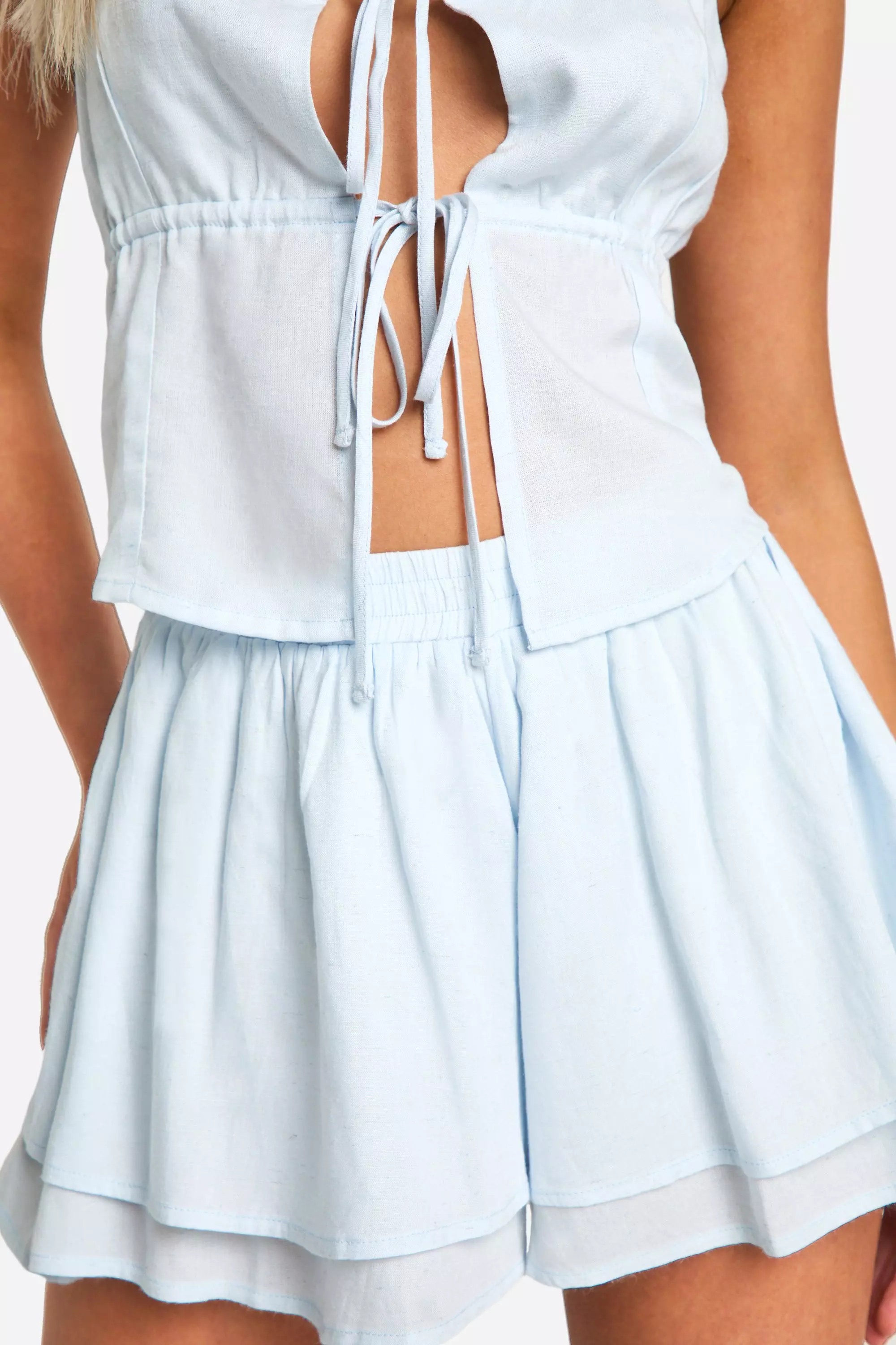 Linen Look Flippy Shorts alternative image