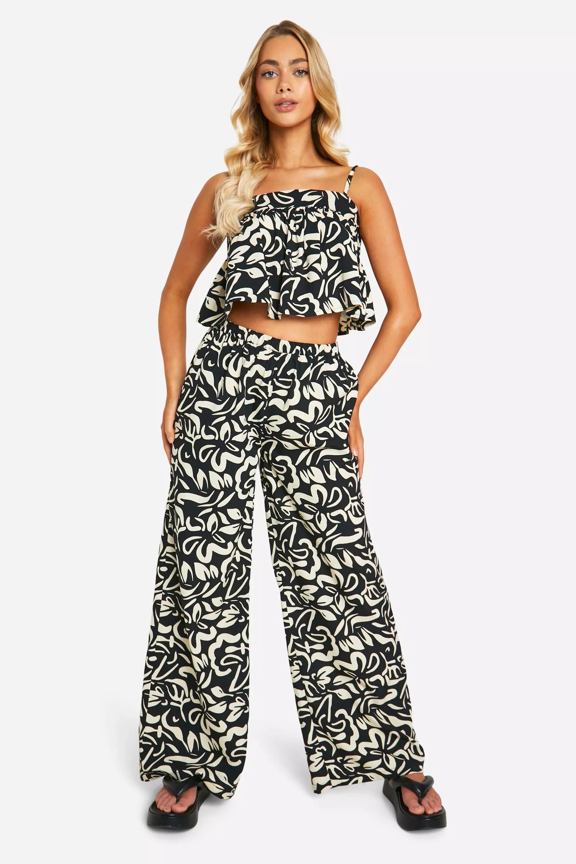 Mono Print Wide Leg Trouser alternative image