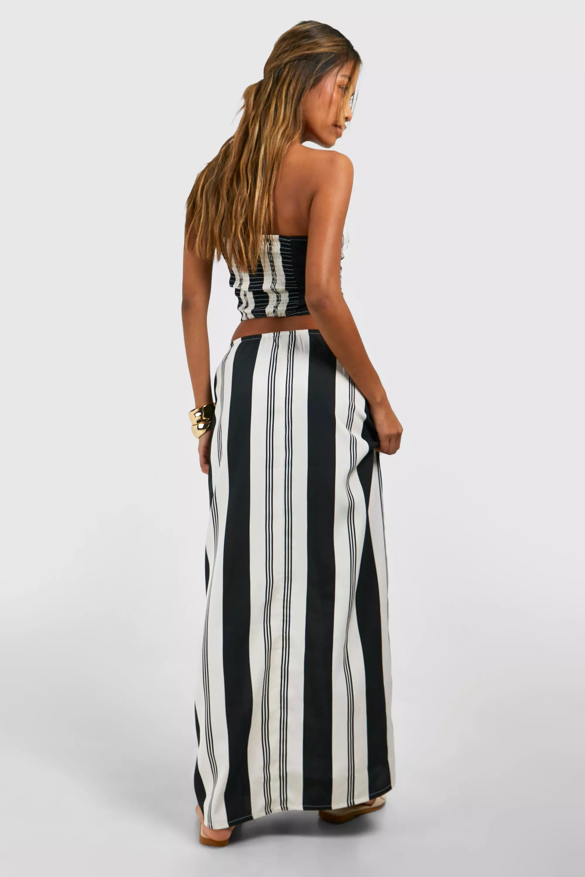 Mono Stripe Bandeau & Split Maxi Skirt alternative image