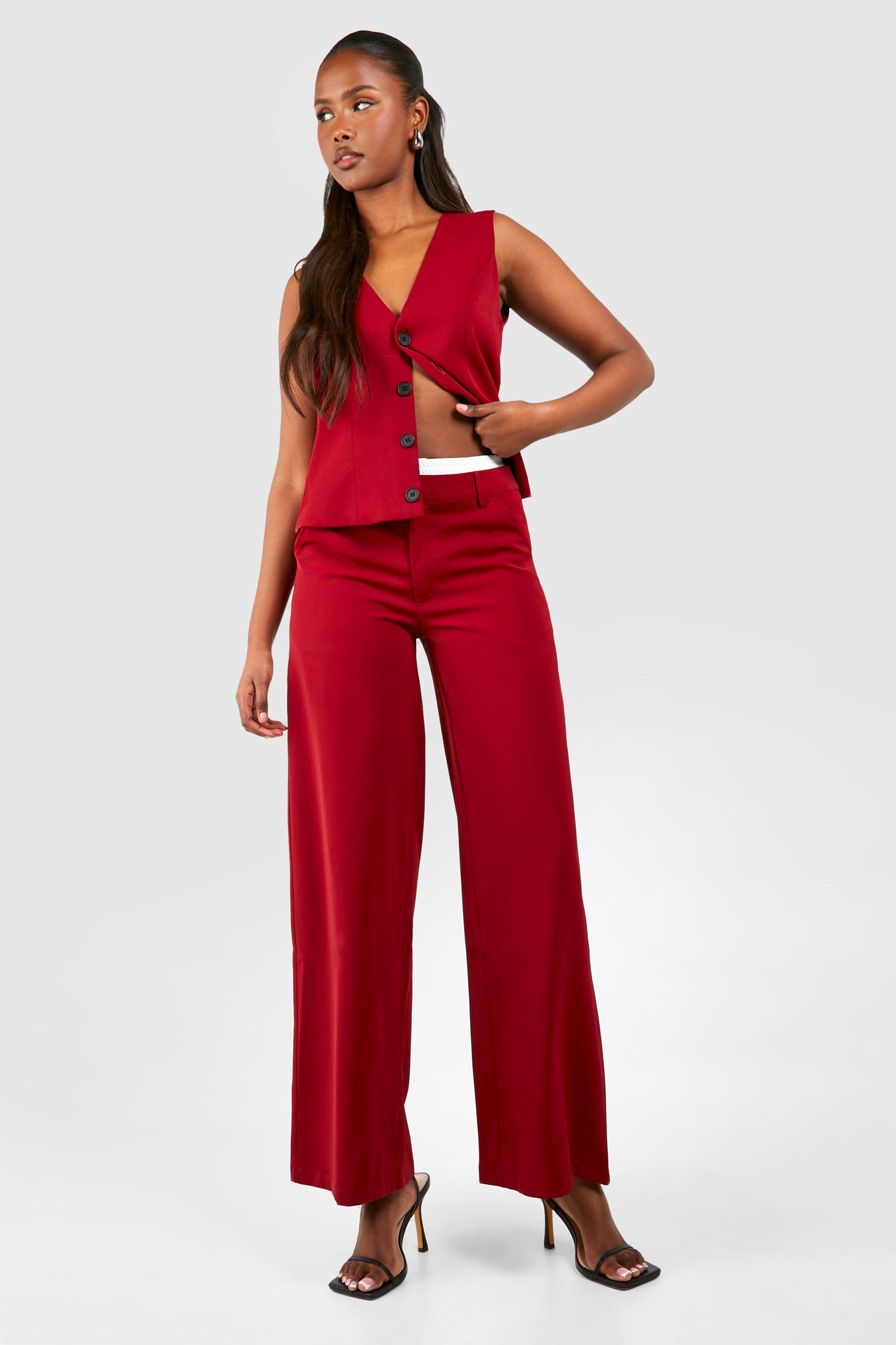 Red store tailored pants