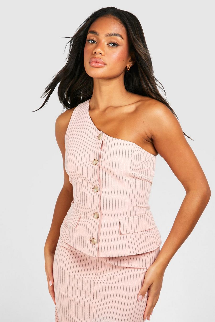 side-slit draped dress Pink 