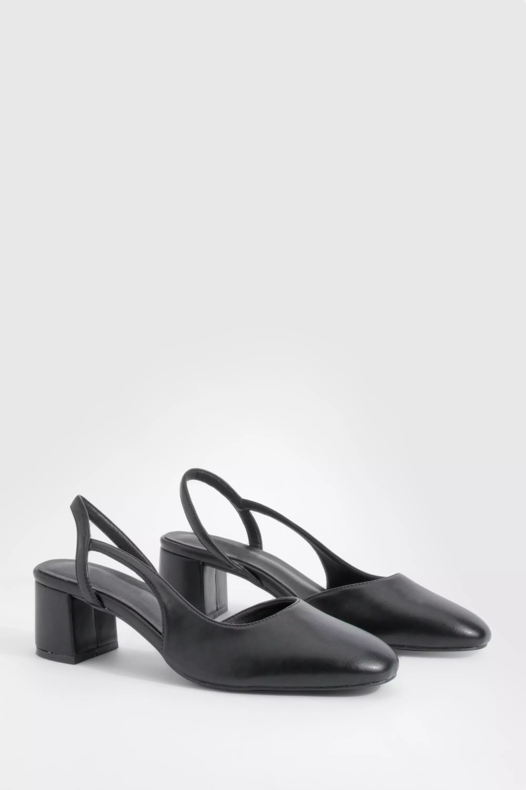 Black Wide Fit Low Block Heel Slingback Ballets alternative image