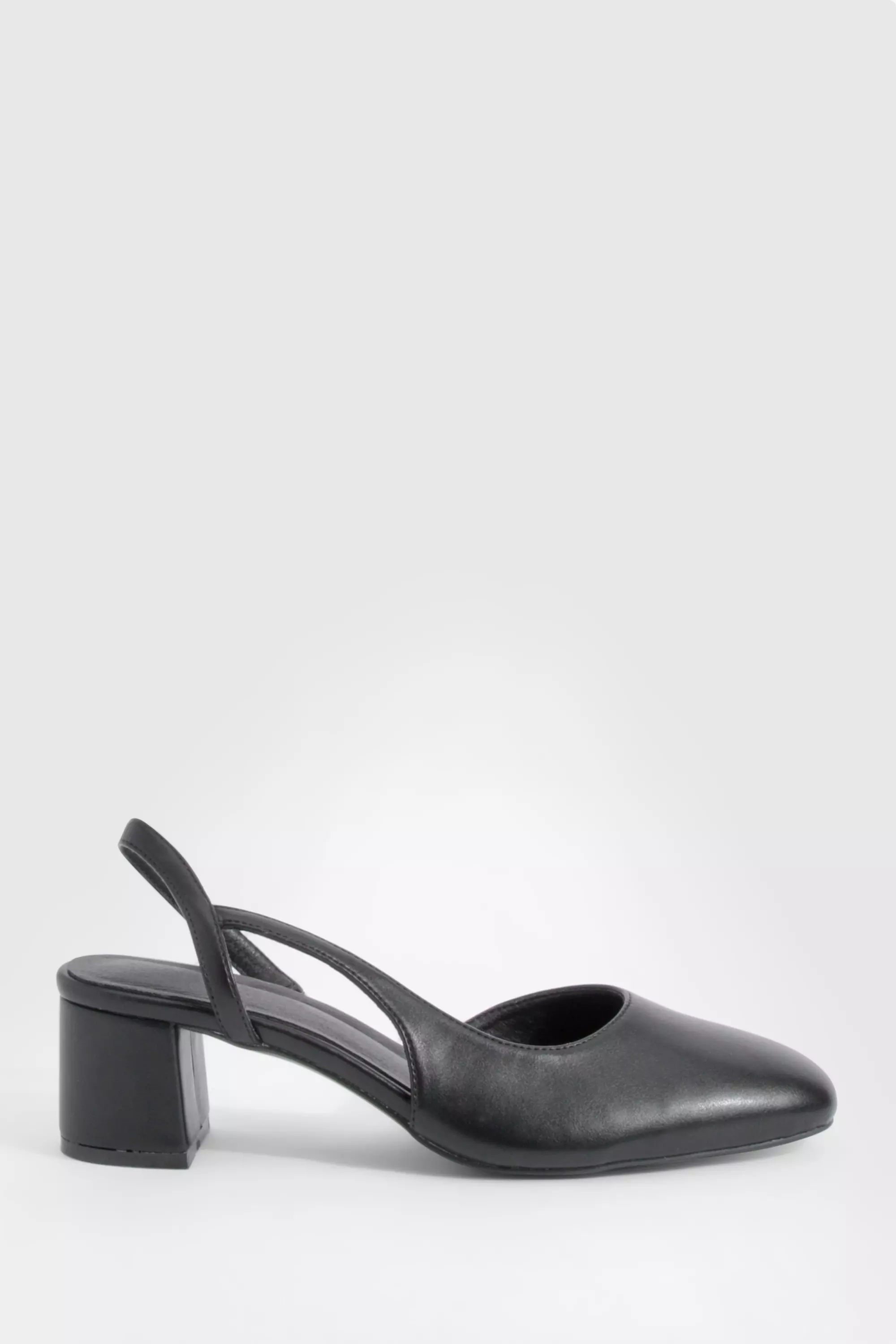 Black Wide Fit Low Block Heel Slingback Ballets alternative image