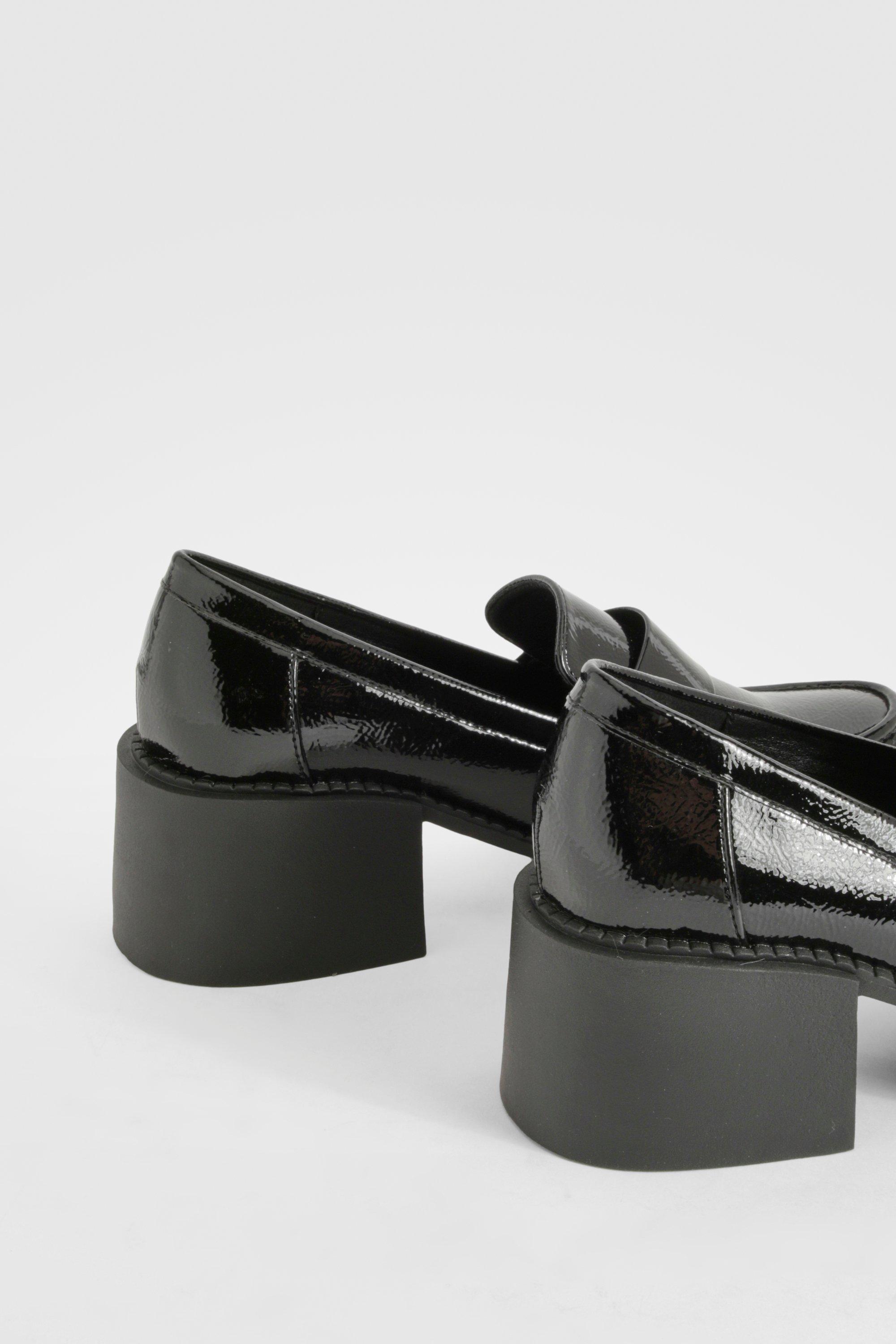 Chunky Heeled Patent Loafers