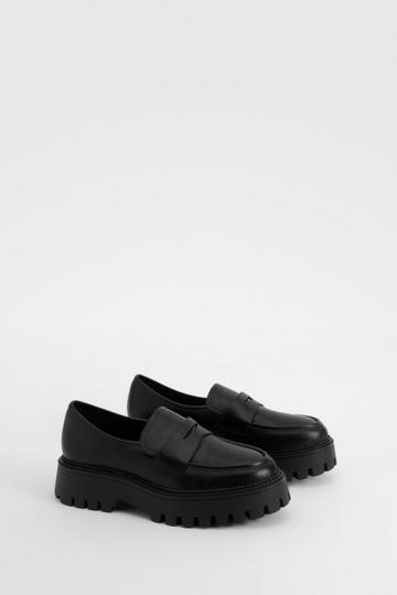 Wide Fit Chunky Sole Loafers black