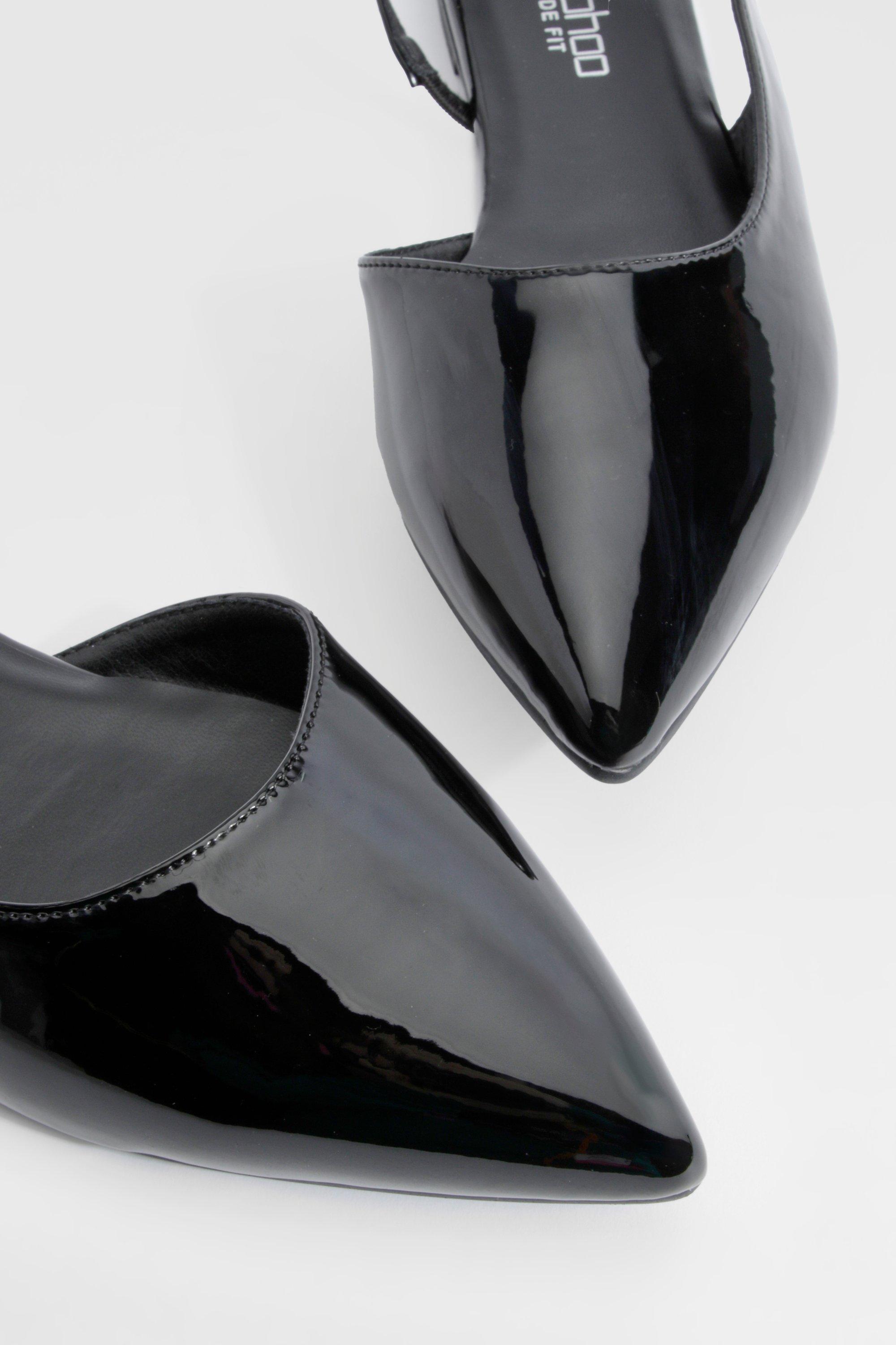 Black patent wide fit shoes online