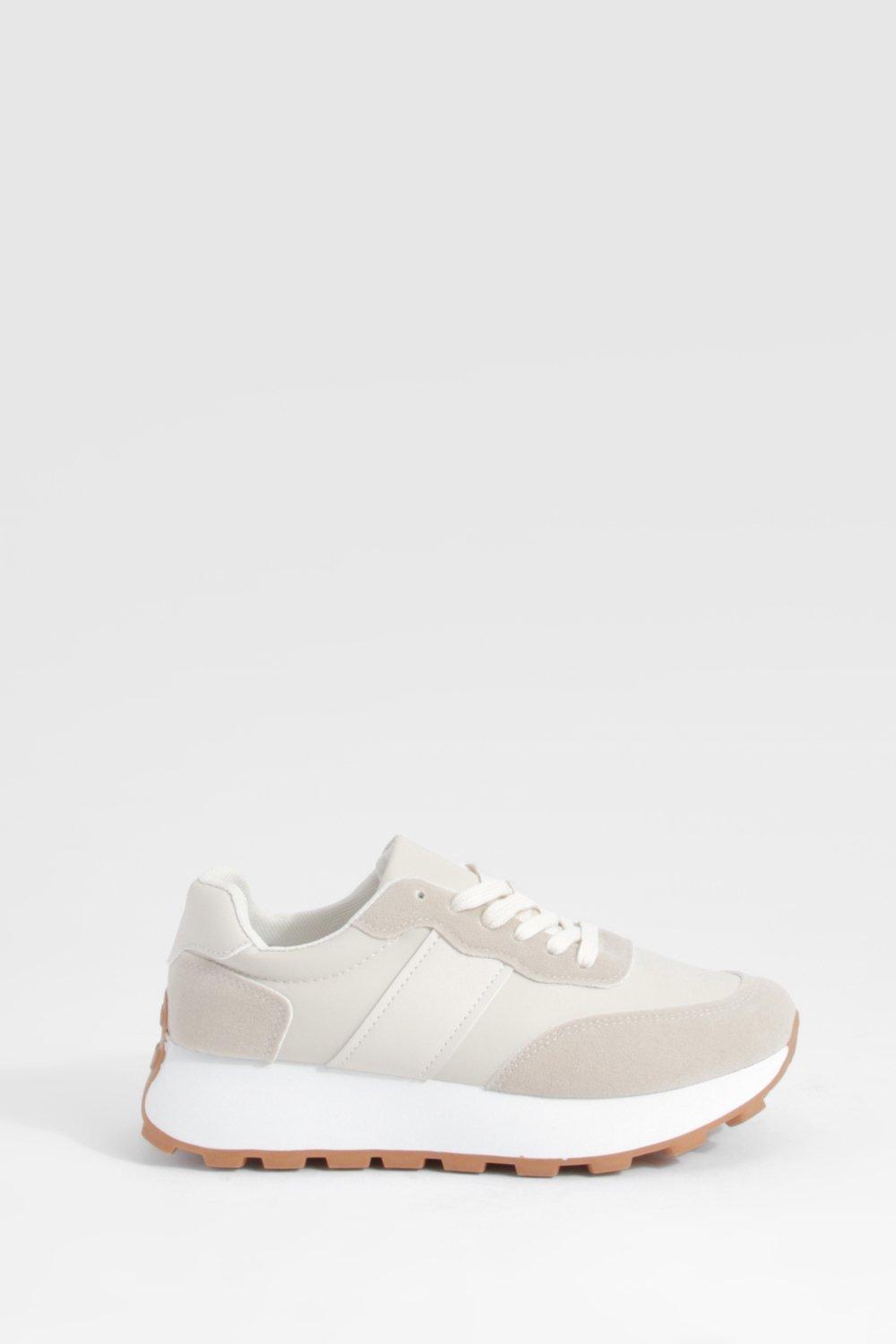 Chunky Panel Detail Trainers boohoo