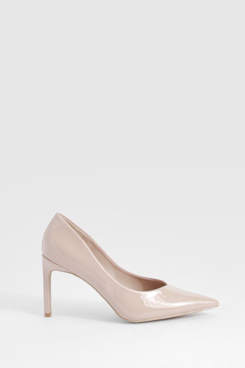 Grey patent outlet court shoes