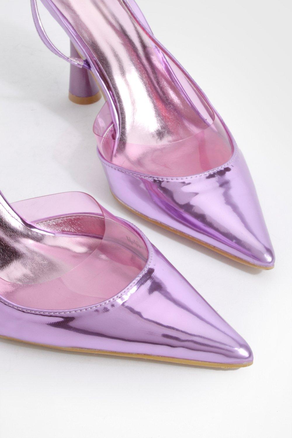 Clear store pink pumps