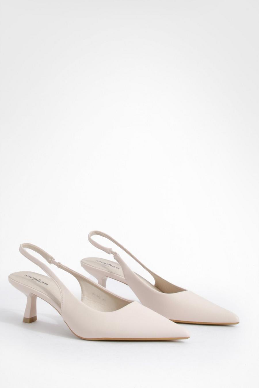 Nude Low Heel Slingback Courts   image number 1