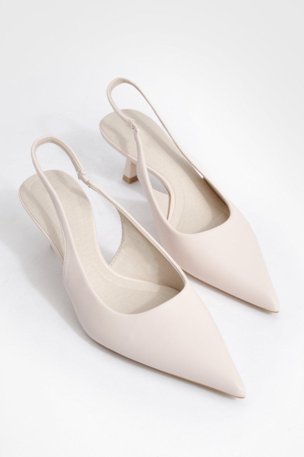 Nude kitten cheap heel slingbacks