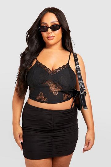 Plus Burnout Lace Cami Top charcoal