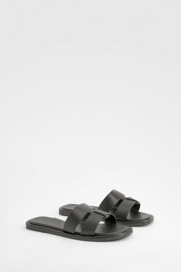 Woven Mule Sandals black
