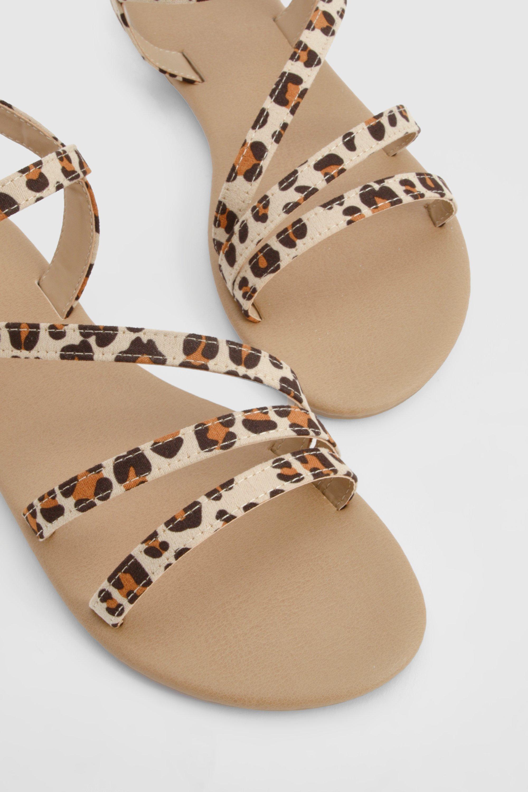 Wide width leopard sandals sales
