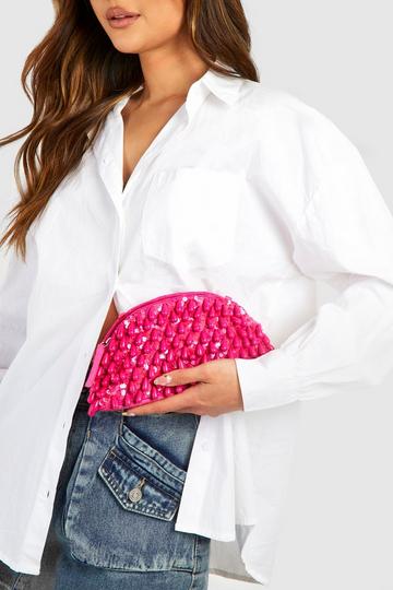 Beaded Clutch Bag pink