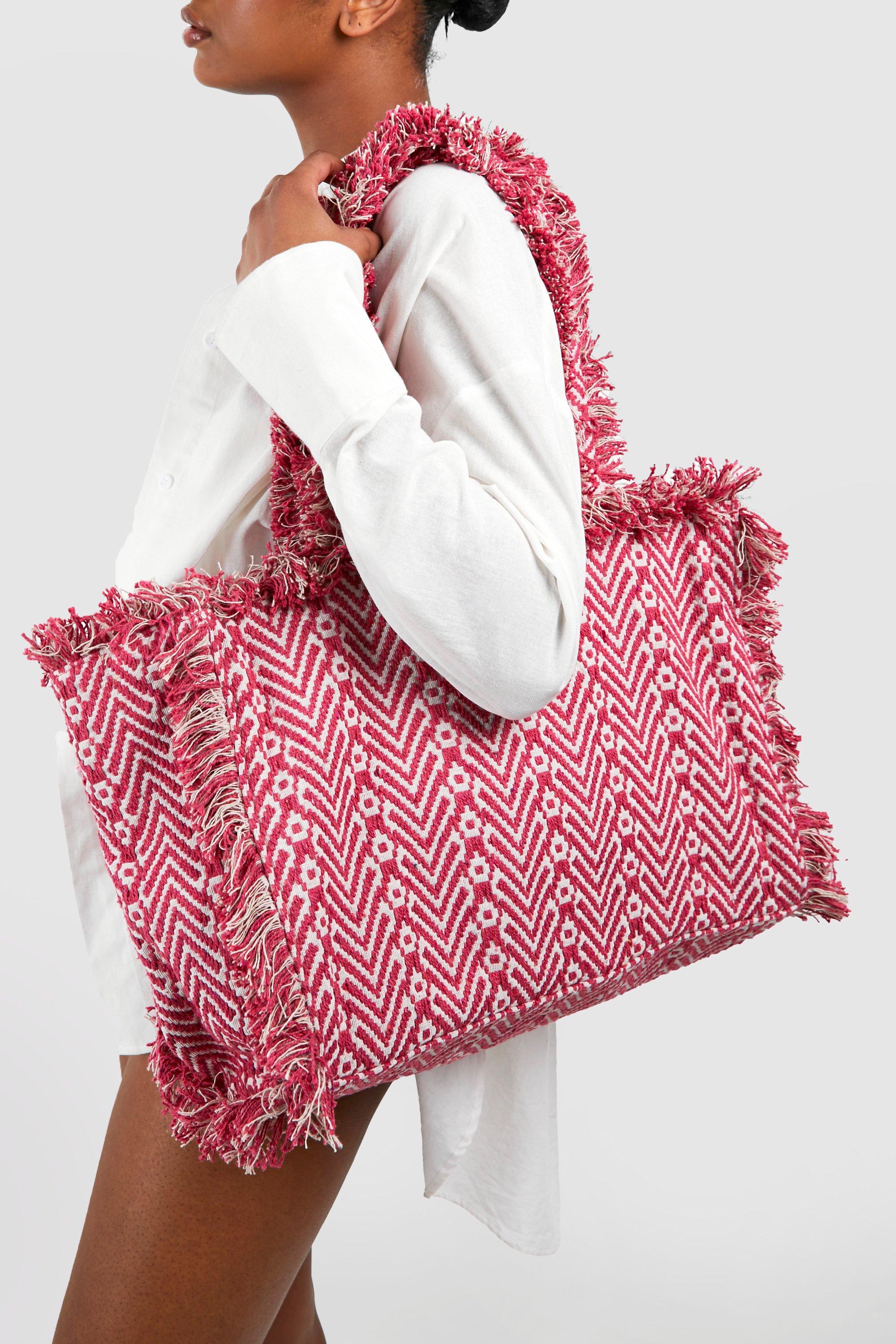 Pink beach bag sale