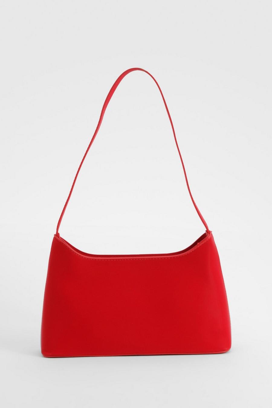 Red Structured Shoulder Bag 