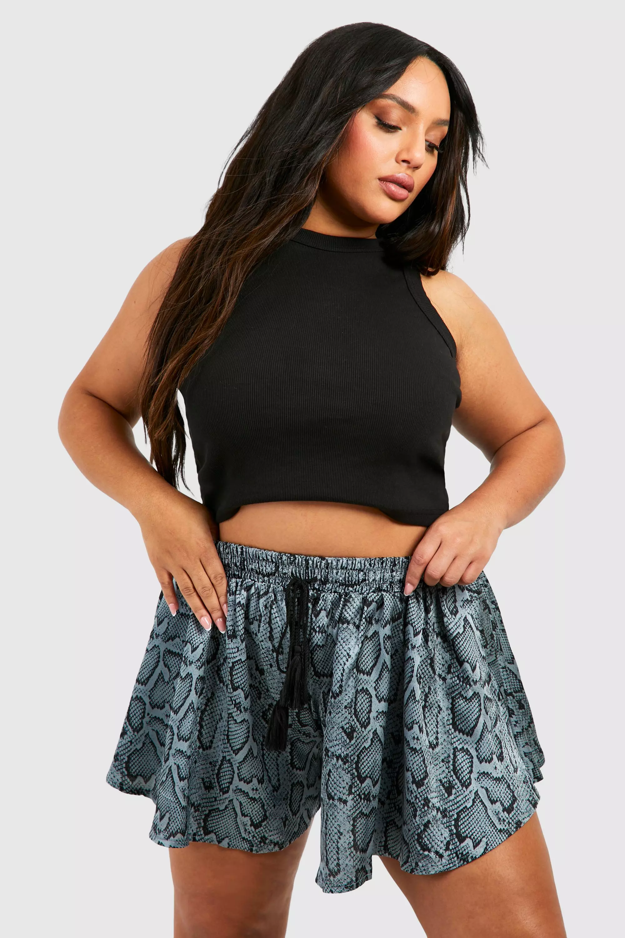 Blue Plus Snake Print Flippy Shorts alternative image