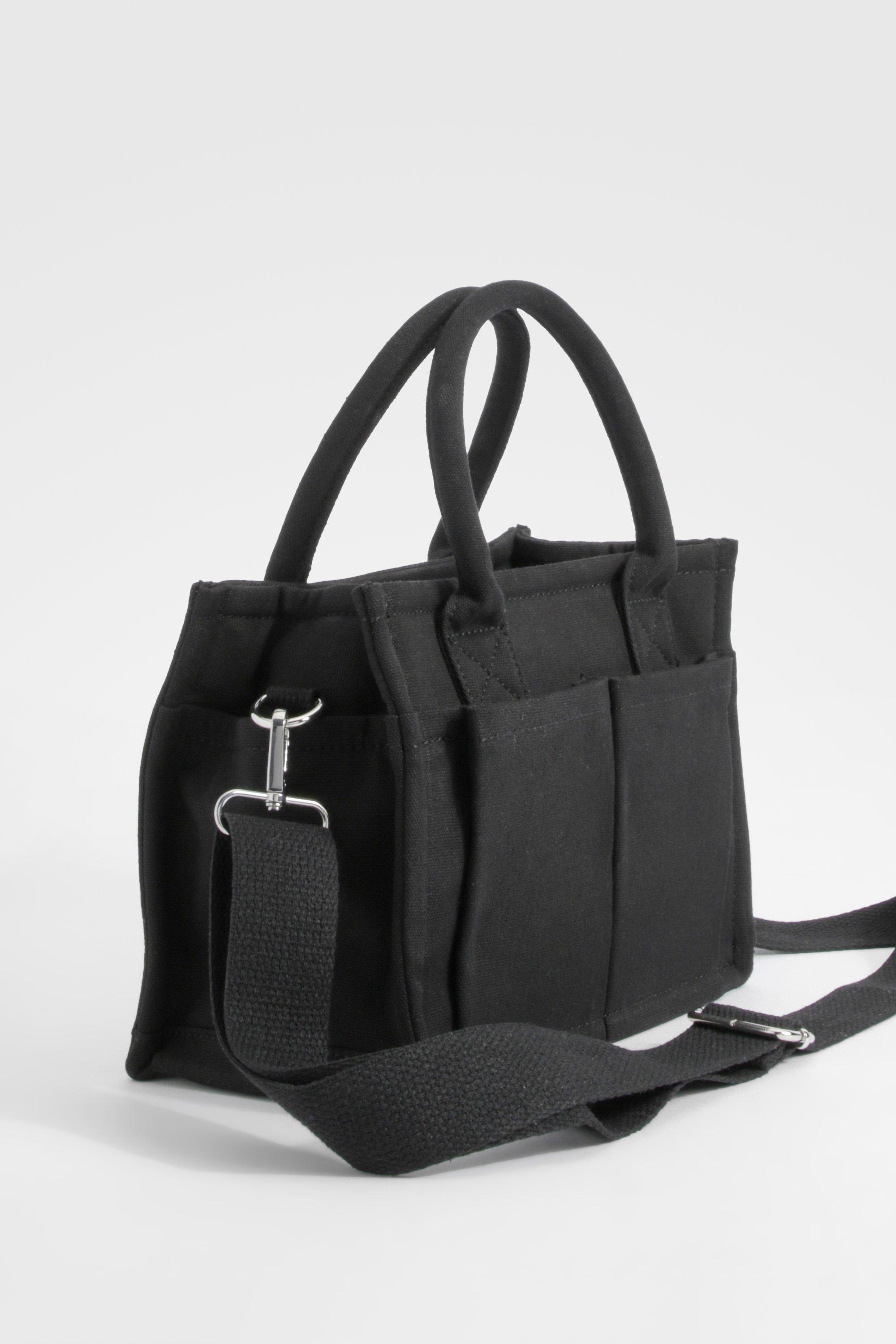Canvas Front Pocket Tote Bag boohoo IE