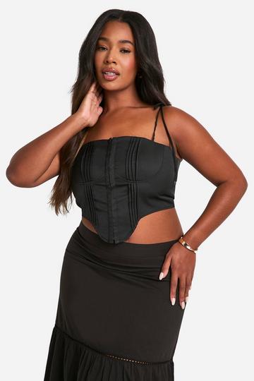 Plus Korset Top Met Naaddetail black