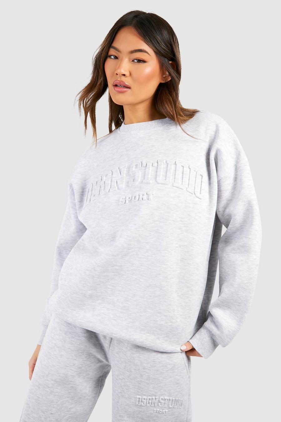 Ice grey Dsgn Studio Embossed Oversized Sweatshirt 