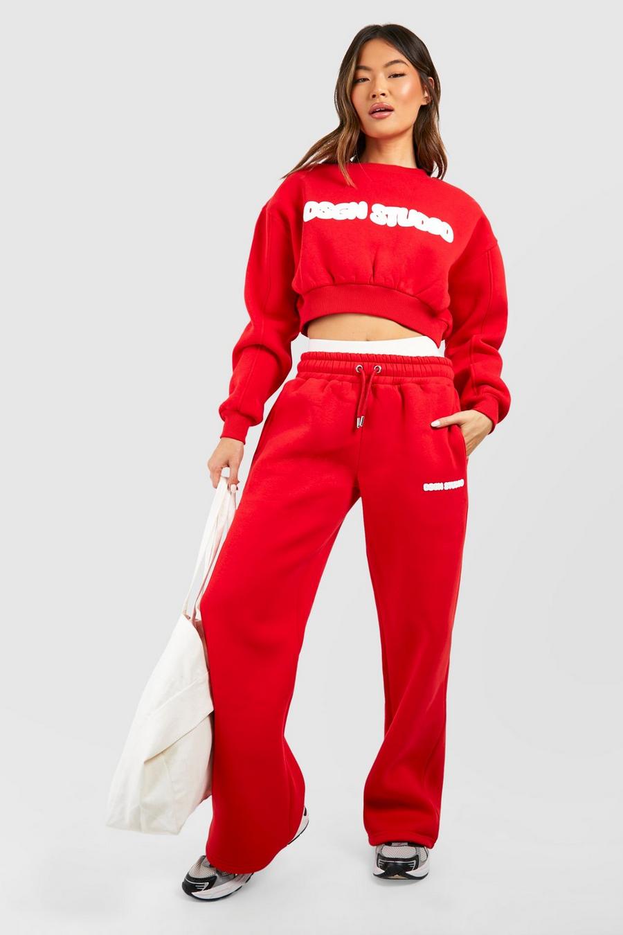 Sweatshirt-Trainingsanzug mit Dsgn Studio Print, Red image number 1