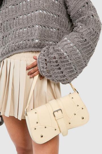 Buckle Detail Shoulder Bag cream