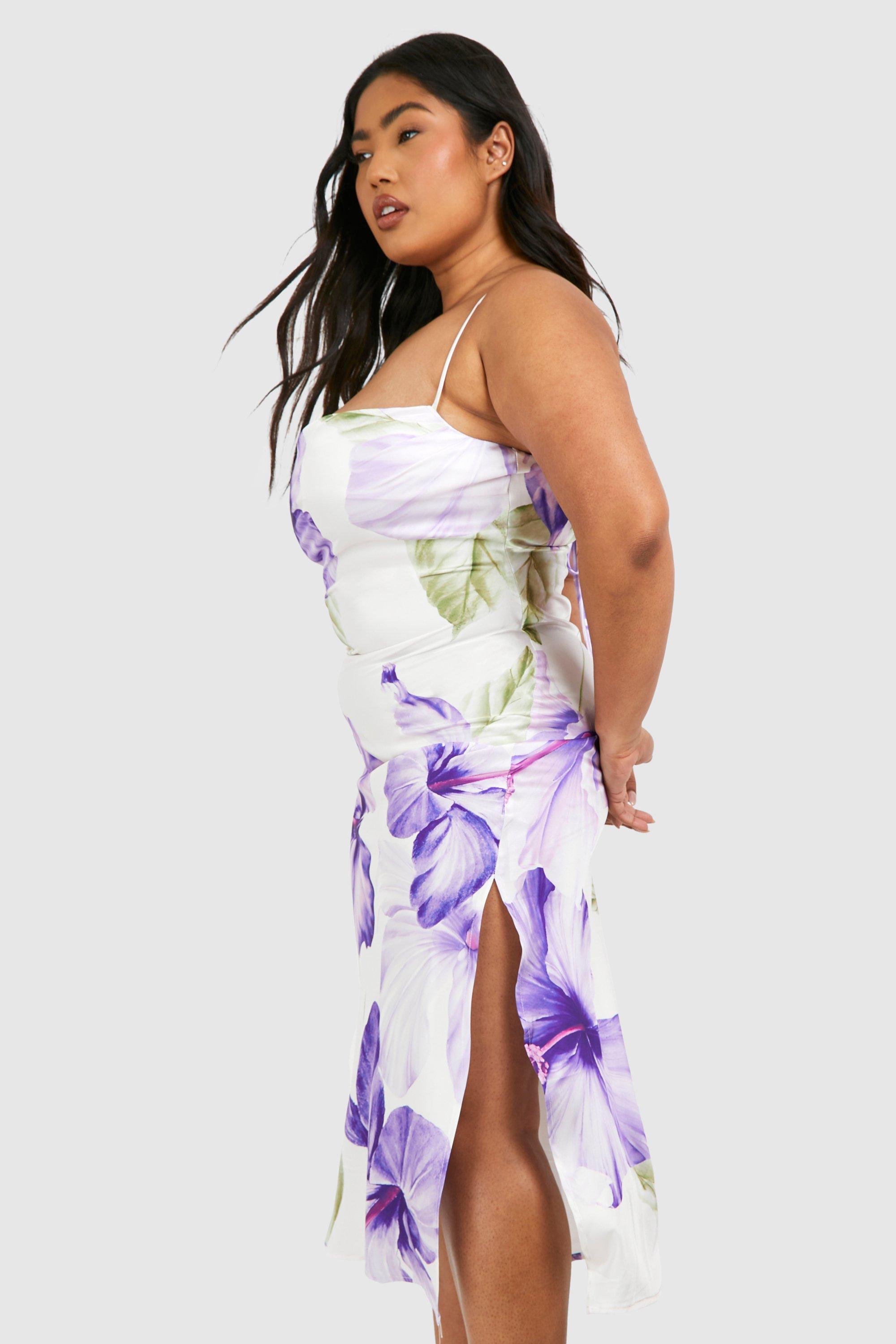 Plus Printed Midi Slip Dress | boohoo