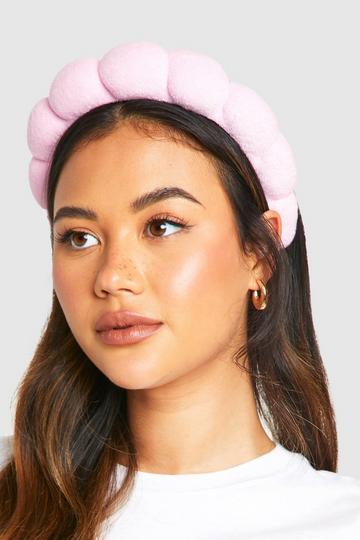 Pink Curved Towelling Headband