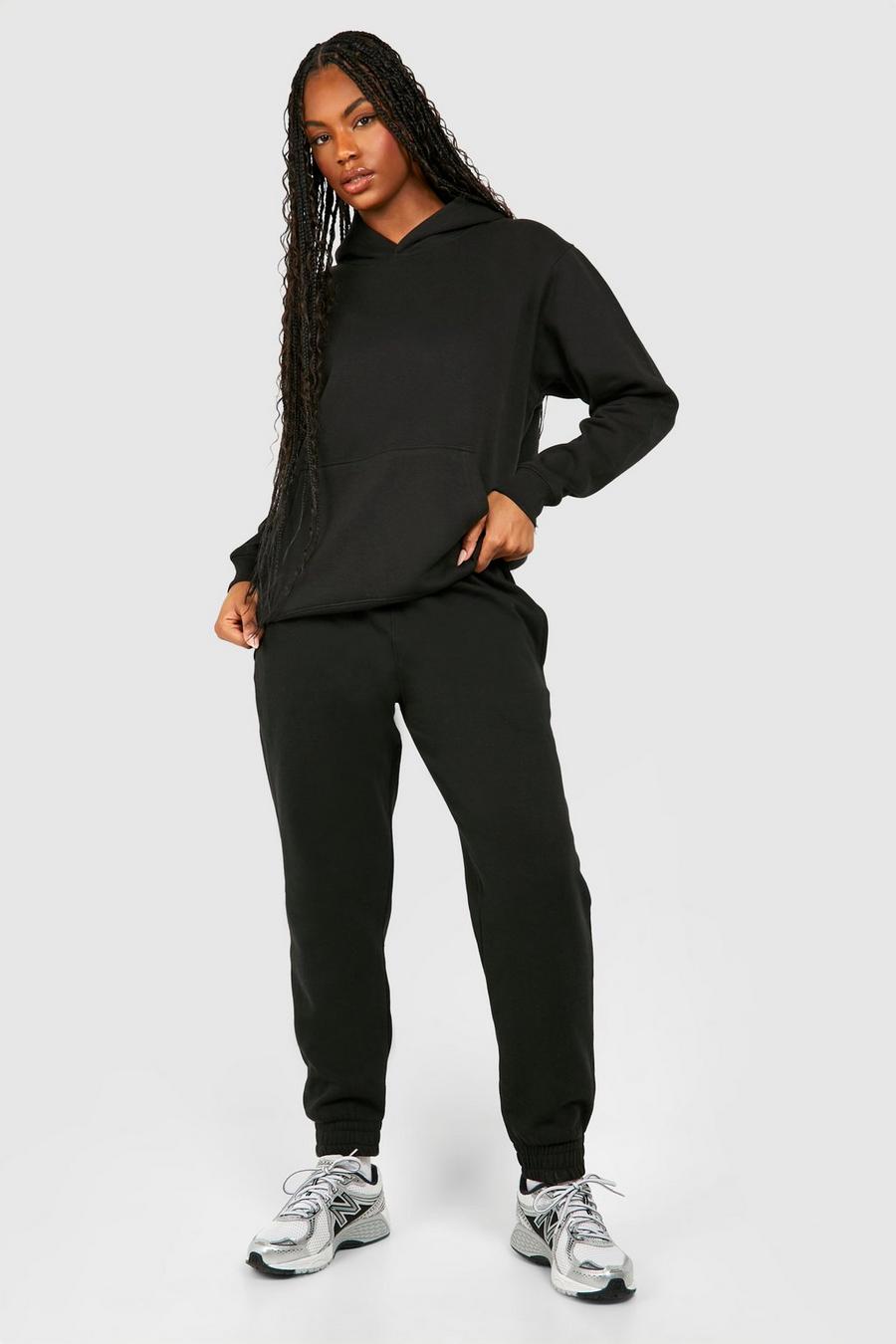 Black Tall Basic Hoody & Cuffed Jogger Set  image number 1