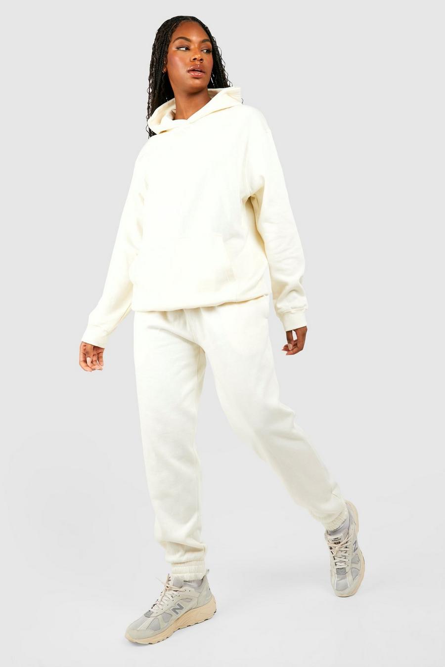 Cream Tall Basic Hoody & Cuffed Track Pants Set image number 1