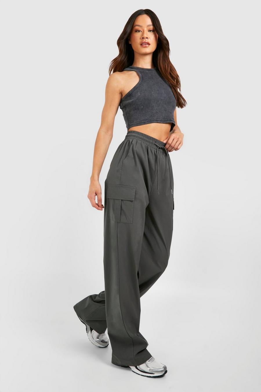 Pantaloni Cargo Tall in Stretch con tasche, Charcoal