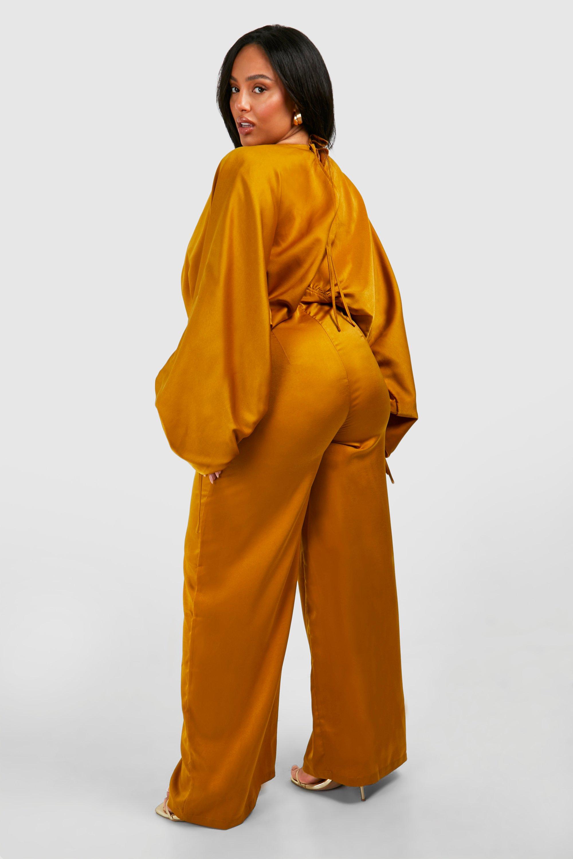 Boohoo gold jumpsuit online