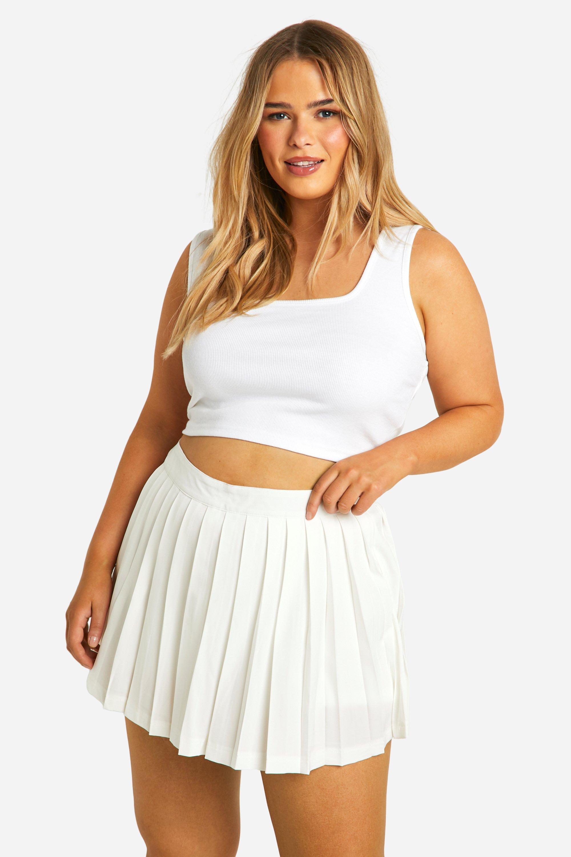 Plus size tennis skirts boohoo UK