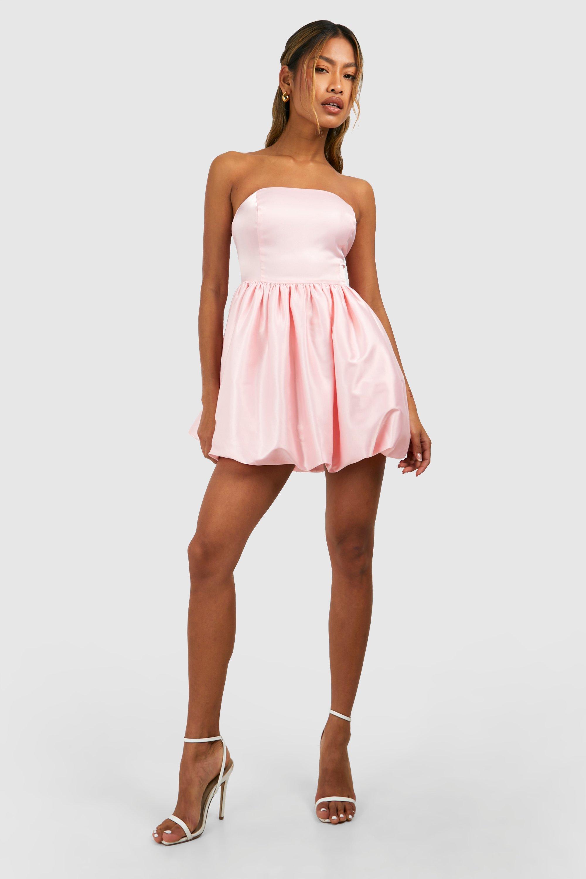 Cover Story Pink Bandeau Skater Mini Dress