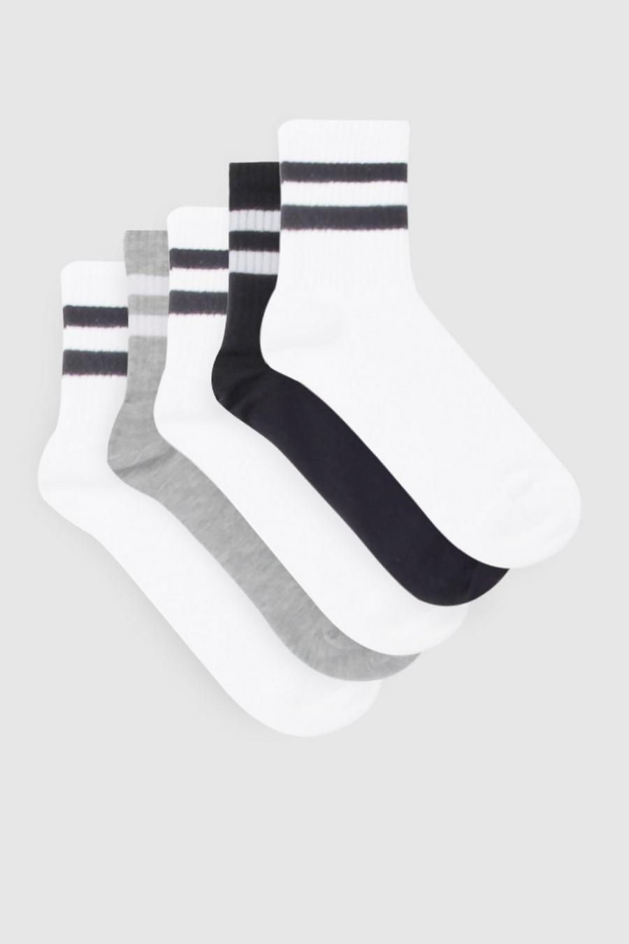 Pack de 5 pares de calcetines tobilleros de rayas, Multi image number 1