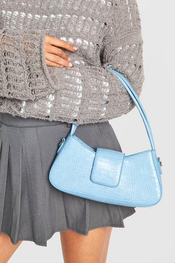 Croc Shoulder Bag blue