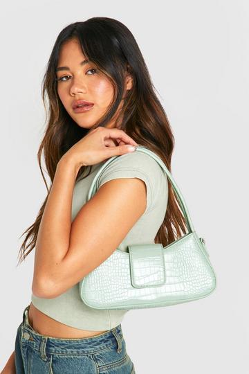 Croc Shoulder Bag sage