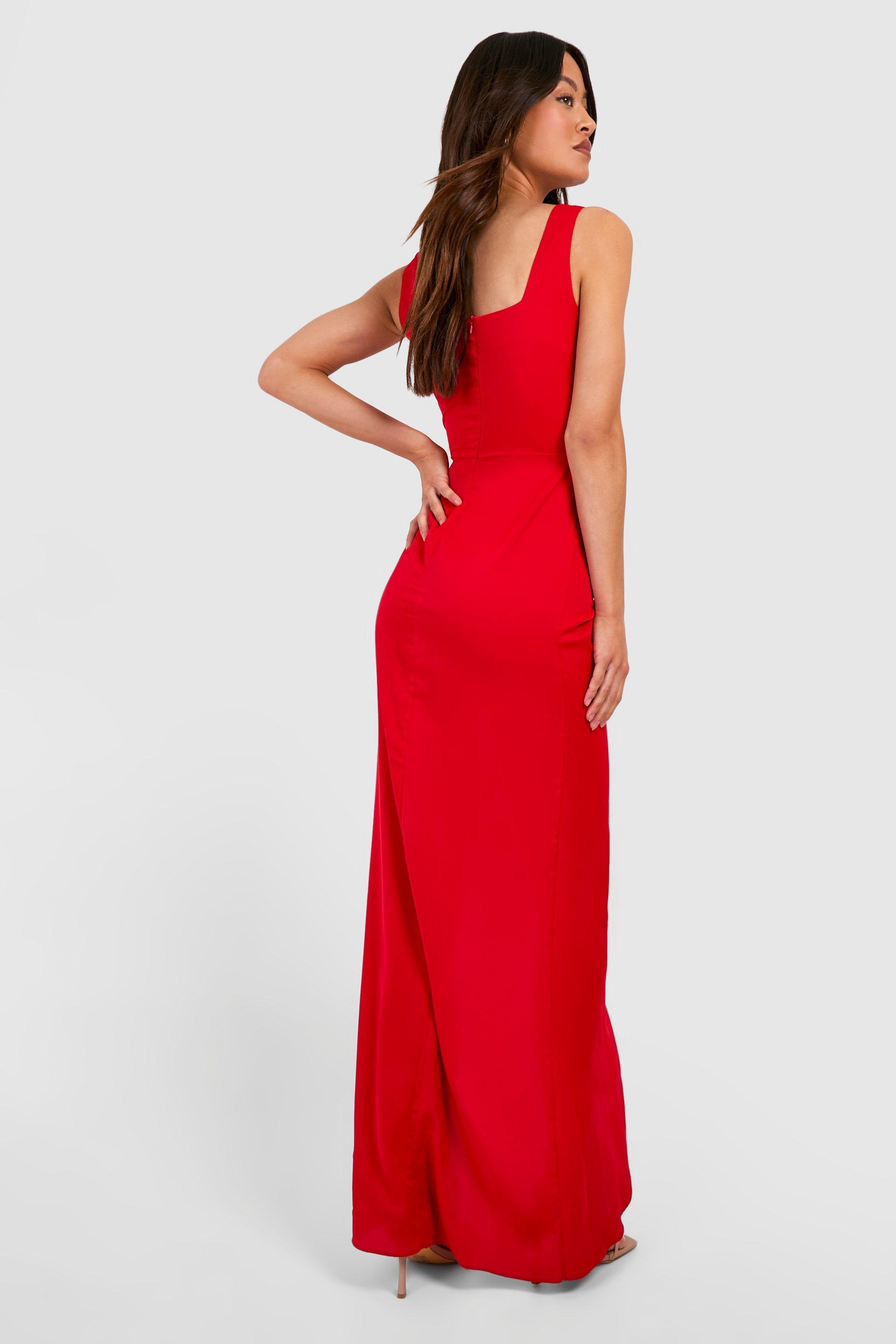 Tall Woven Twist Front Maxi Dress boohoo AU