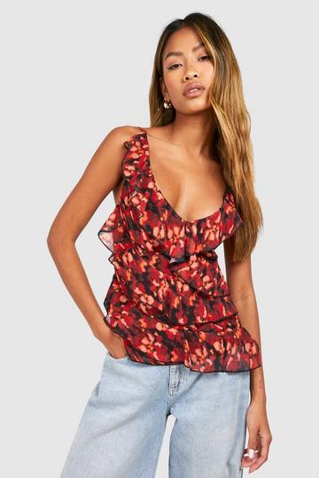 Poppy Printed Chiffon Cami black