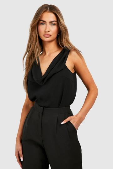 Black Chiffon Cowl Cami