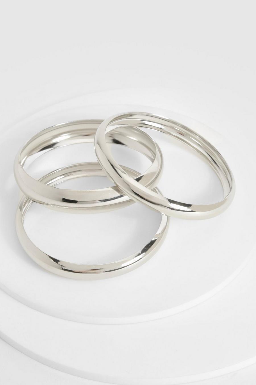 Silver Three Pack Bangles image number 1