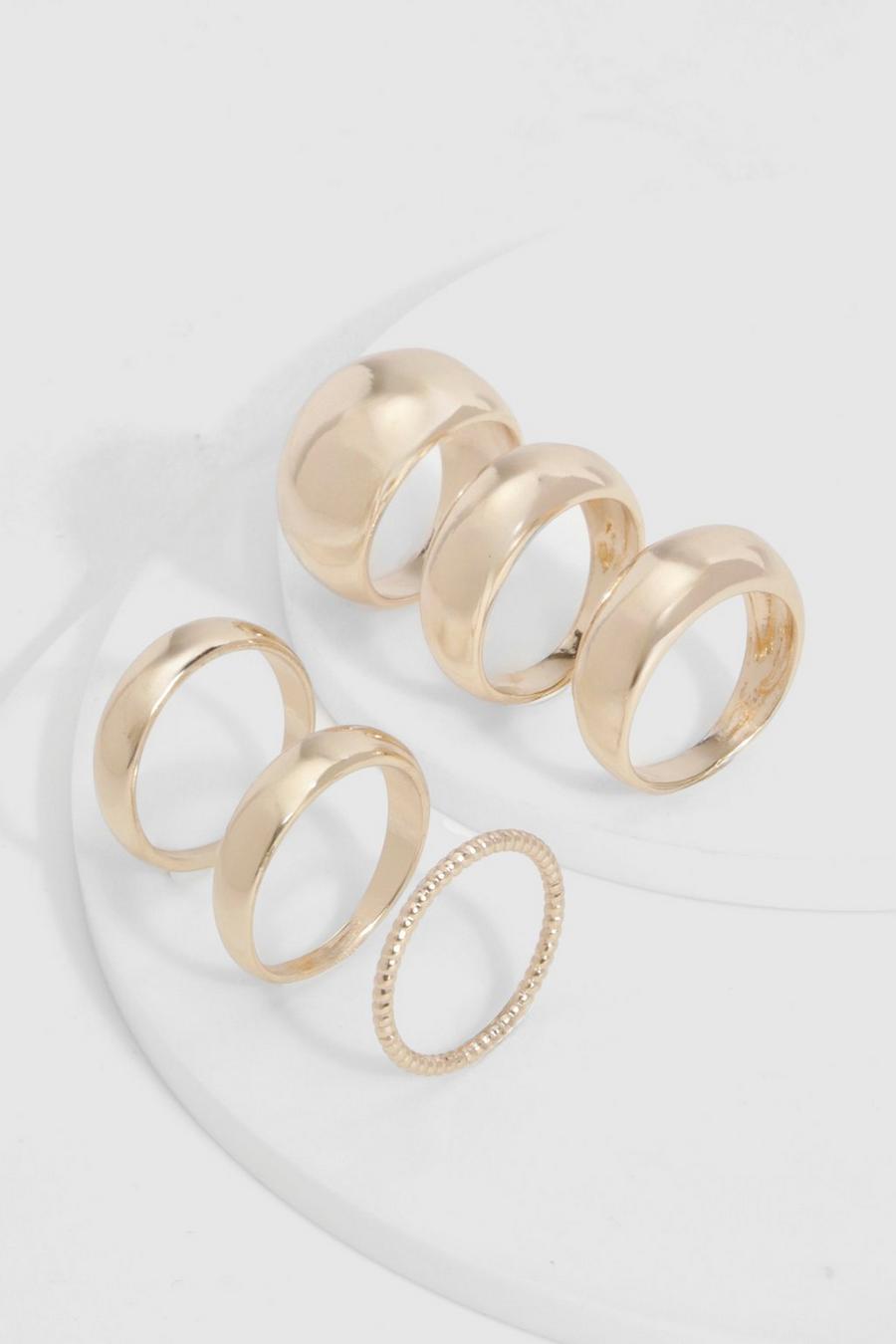 Gold Rounded Multipack Rings image number 1
