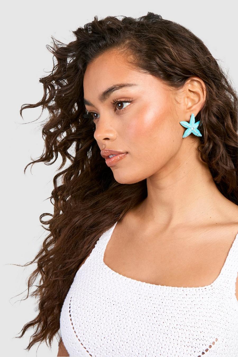 Blue Sea Shell Earrings