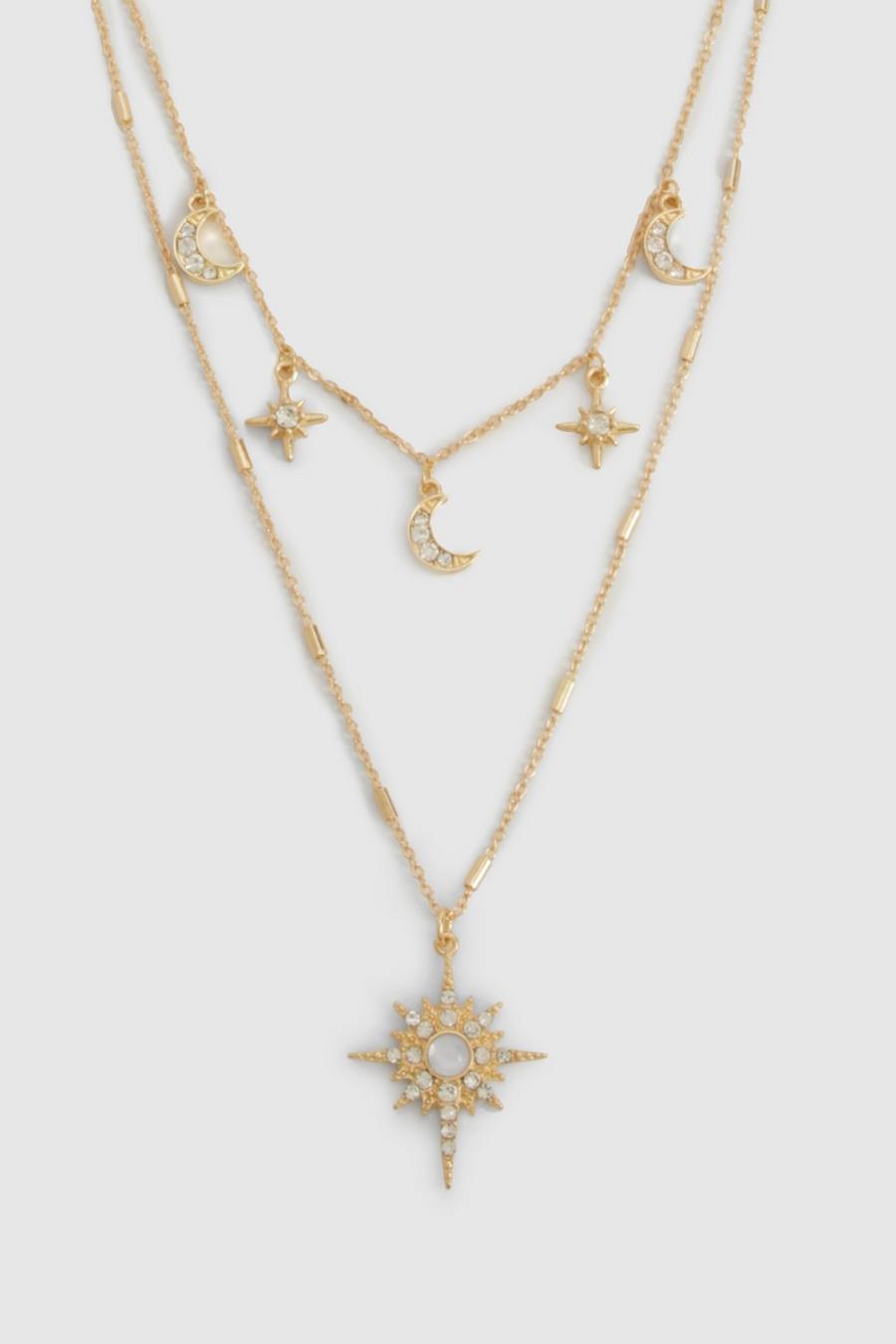 Gold Celestial Double Chain Necklace image number 1