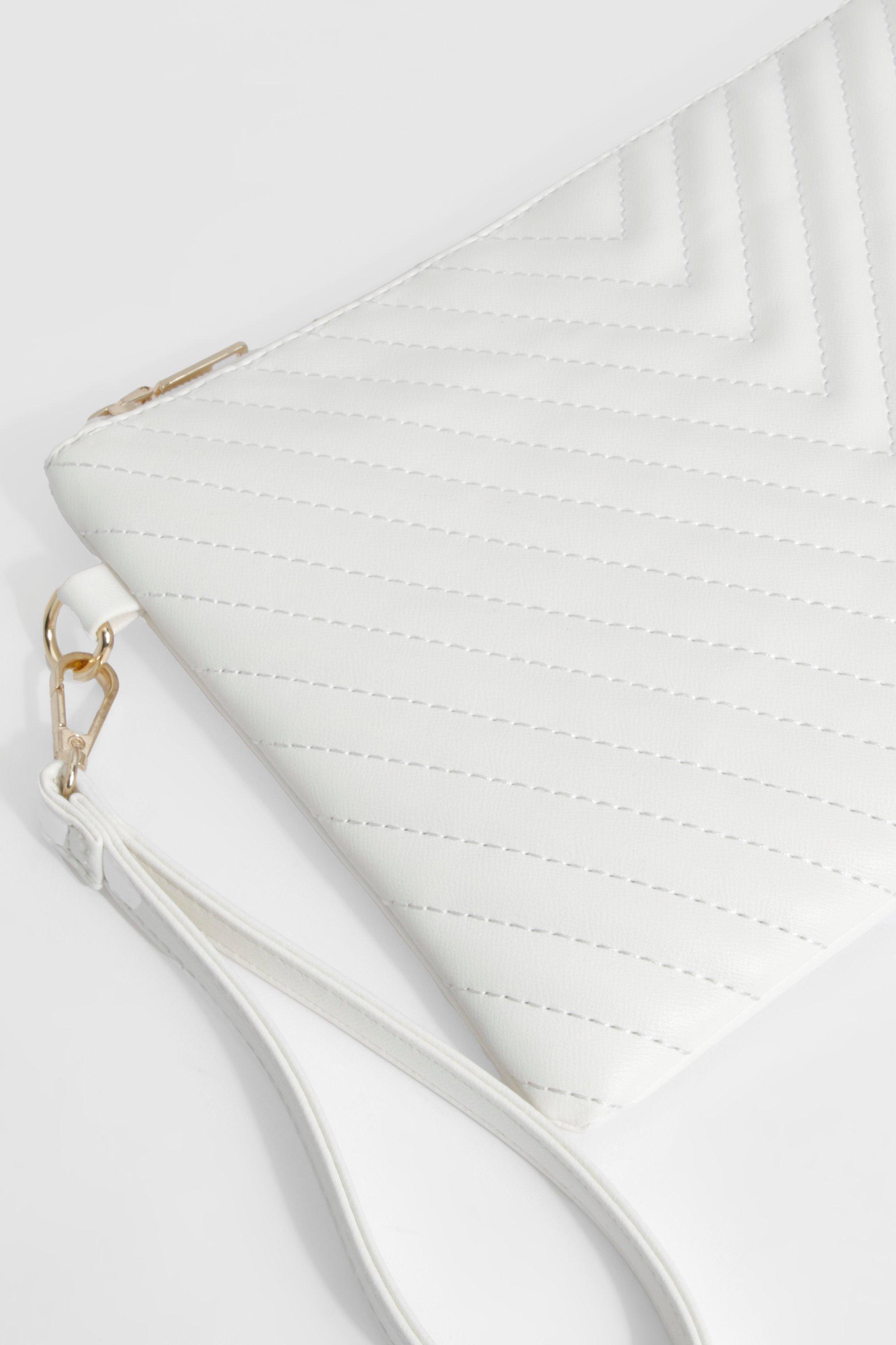 White clutch bag boohoo sale